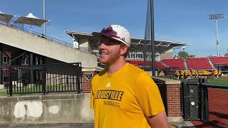 Louisville LHP Evan Webster talks ACC Baseball Tournament 52024 [upl. by Ahsikat707]