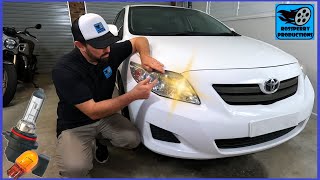 How to Replace the Headlight Bulbs on a Toyota Corolla Tutorial 2006  2012 [upl. by Alilad]