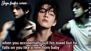 when you accidentally pull his towel but he falls on you like a new born baby 🌚 taehyungff btsff [upl. by Annoeik]