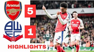 Arsenal vs Bolton 51  all goals and highlights rice saka sterling [upl. by Vyner]