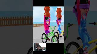 Scary Teacher 3D vs Squid Game Blindfolded Motorbike Jumping Clay Pot Hook Challenge shortsvideo [upl. by Aratahc280]