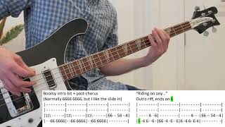 Elastica Connection Bass cover with tabs notation [upl. by Kramer]