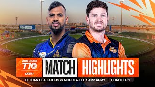 2024 Abu Dhabi T10 I Qualifier 1 Highlights Deccan Gladiators vs Morrisville Samp Army  Season 8 [upl. by Dorina]