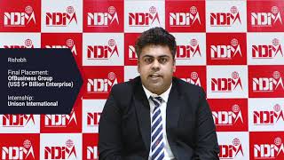 NDIM Placement  Rishabh Placed at OfBusiness Group  NDIM Top PGDM  NDIM Best MBA  NDIM Reviews [upl. by Einnor]