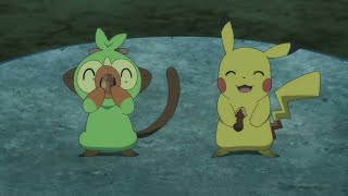 Grookey Cute Moments  Pokemon Journeys Episode 83 [upl. by Enaek]