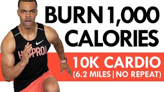 BURN 1000 CALORIES With This 80 MIN NonStop 10K Running Workout at Home [upl. by Adnwahsal]