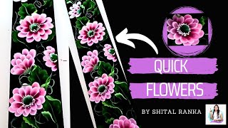 Easy Flowers for Beginners  Acrylic Painting  OneStroke [upl. by Clarise]