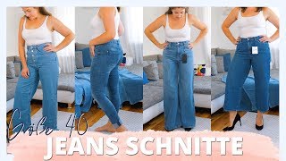 JEANS SCHNITTE GRÖßE 40 VERGLEICH  Welche Jeans macht groß und schlank  kleinundkurvig [upl. by Margaux]