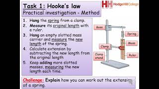 Physics  Hookes law KS3 [upl. by Bautram]