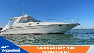 1998 Sea Ray 400 Sundancer Tour SkipperBuds [upl. by Emiaj]