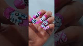 DIY paper nails 🥰homemade paper nails🥰🦋👑🌹💐🍁😍shorts nailstrendingcrafthellokitty [upl. by Graehl]