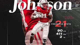 Emmett Johnson 2023 Football Highlights at Nebraska [upl. by Toby]