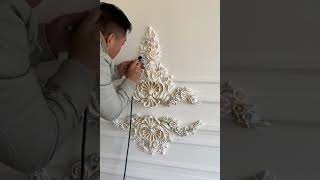 How To Make Decorative Plaster Moulding For Bedroom False Ceiling  Dezin [upl. by Mailand]