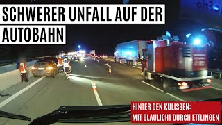 Schwerer Verkehrsunfall auf der Autobahn  Mit Blaulicht durch Ettlingen  Folge 5  ER24 [upl. by Steffi]