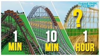 Building The WOODEN COASTER in 1 MINUTE 10 MINUTES and 1 HOUR [upl. by Roman]