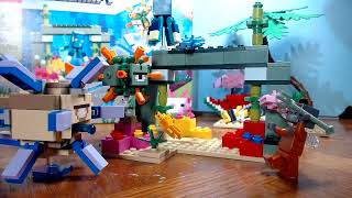 Building lego Minecraft The Guardian Battle set 21180 [upl. by Enaej]