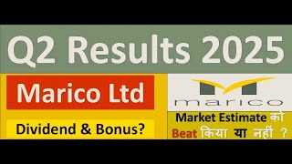 MARICO Q2 results 2025  MARICO results  MARICO Share News  MARICO Share latest news [upl. by Etnad]