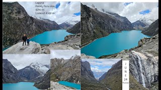 Lake Paron near Huaraz  lookout elevation 4300 m 6 year old Victor in Peru the 1 st hike [upl. by Novia590]