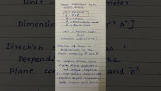 Torque experienced by electric dipole physics [upl. by Oiromed]