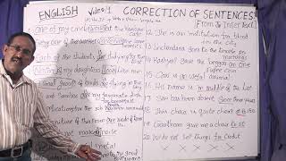 English  Correction of Sentences Rules amp Tips Video1 [upl. by Flyn623]