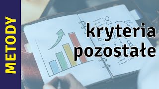 Diagnoza organizacji  pozostałe rodzaje kryteriów [upl. by Stickney]