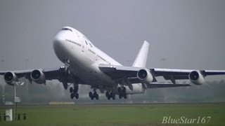 Untitled Saudi Arabian Cargo Boeing 747200SF TFAAA takeoff from AMSEHAM Schiphol RWY 36L [upl. by Costello]