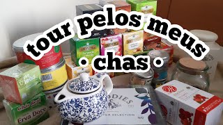 TOUR PELA MINHA COLEÇÃO DE CHÁS E INFUSORES🍵🌿 [upl. by Ulda]