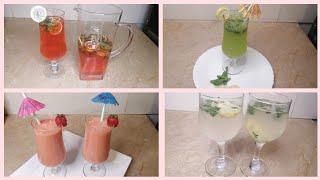 4 Refreshing Summer DrinksMix Fruit MargaritaRed LemonadeMint MargaritaFresh Lime Lemonade [upl. by Ruperto508]