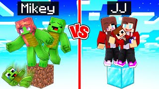 Mikey Family POOR vs JJ Family RICH One Block Battle in Minecraft Maizen [upl. by Vasos]