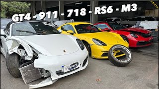 PORSCHES BATIDOS E VÁRIOS CARROS PREMIUM EM LEILÃO  AUDI RS6 E BMW M3 DAS ENCHENTES DO RS [upl. by Nicky]