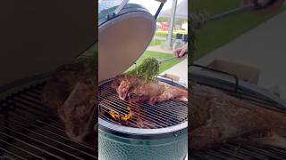 Venison Hind Quarter on the biggreenegg at The Ohio Eggfest venison deerhunting bbq [upl. by Eamon28]