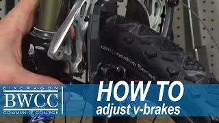 Adjusting the Vbrakes on your bike  Bikewagon Community College [upl. by Drofiar]