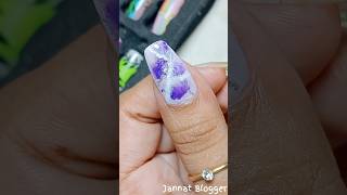 Easy Marble Nailart Design💜🤍 shorts jannatblogger bhootfmemailstory nailart naildesign bhoot [upl. by Llorrad]