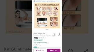 meesho KRIKA Intimate area Whitening Cream For Private Parts To Remove Origin India [upl. by Heurlin]