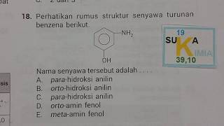 Penamaan senyawa Turunan Benzena  Simulasi UNBK 2018  kimia SMA [upl. by Campney360]