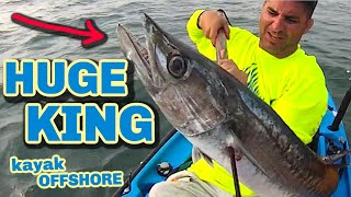 HUGE KING MACKEREL Offshore Kayak Fishing TEXAS [upl. by Rehnberg]