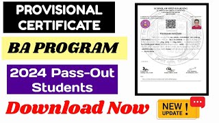 SOL BA PROG Provisional Certificate Release 2024 Passout Students  Du sol Provisional Certificate [upl. by Veron620]