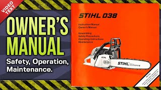 Owners Manual STIHL 038 Chain Saw [upl. by Umeko]