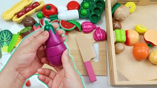 Wooden fruits and vegetables toy  Juguete de madera con frutas y verduras [upl. by Ahsieken468]