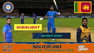 India vs Sri Lanka ICC Mens ODI Tournament 2024  2nd ODI Match  Real Cricket™ 24 [upl. by Thia]