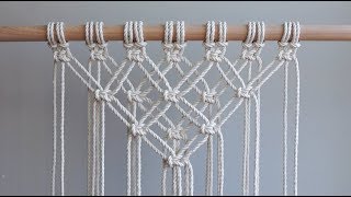 DIY Macrame Tutorial  Starting Your Work Overlapping Square Knot Pattern [upl. by Lyns]