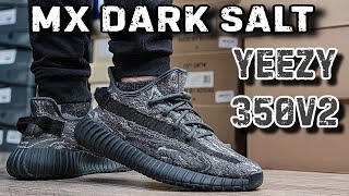 Yeezy 350 v2 MX Dark Salt Sneaker Review amp On Feet [upl. by Nuawad]