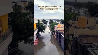 Every flood scenario in Varadharajapuram flood disaster nature rains varadharajapuram life [upl. by Oremo]