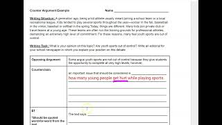 Counter Argument Paragraph Example [upl. by Casey]