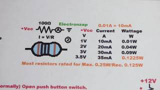 Current through 100 ohm resistor and wattage [upl. by Eltrym272]