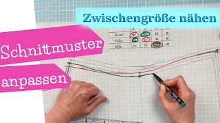 Schnittmuster anpassen Mehrgrößenschnitt Zwischengröße nähen  DIY Nähanleitung  mommymade [upl. by Aitahs]