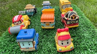 Looking Robocar Poli and friends  Toys Robocar Poli  Roy  SchoolB  Tracky  Benny  Dumpoo  Max [upl. by Ynelram517]