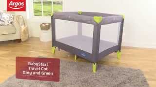 BabyStart Travel Cot in Grey and Green Review by Argos [upl. by Aivataj]