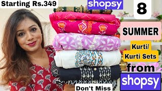 😃 Shopsy by Flipkart KurtiKurti Set Haul Starting Rs349PartywearOfficewear Kurtis❤️Shopsy Haul [upl. by Zins]