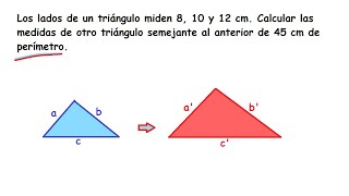 Semejanza de triángulos usando el Perímetro [upl. by Alyekahs]